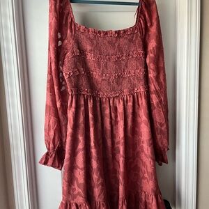 ODDY Textured Burnt Orange Dress